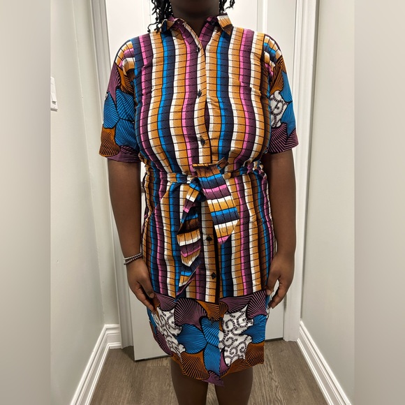 Colourful Ankara Button & Tie Dress - Picture 14 of 14